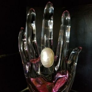 Mother of Pearl Ring Size 8 Sterling Geneva  J.A